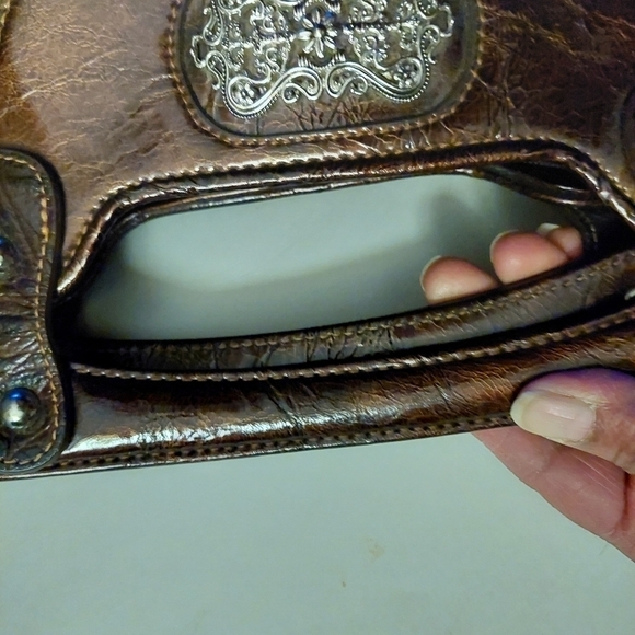 Vintage* MC Marc Chantal Croc Embossed Handbag Satchel - Picture 2 of 11